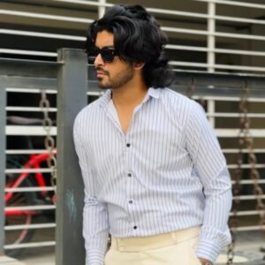 Premium Old money shirt (Light Blue Stripe)